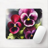 Hübscher Marondaek rote Stiefmütterchen Aquarellma Mousepad (Mit Mouse)