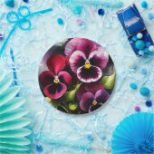 Hübscher Marondaek rote Stiefmütterchen Aquarellma Pappteller (Party)