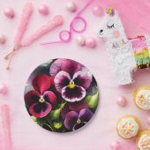 Hübscher Marondaek rote Stiefmütterchen Aquarellma Pappteller (Party)