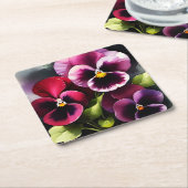 Hübscher Marondaek rote Stiefmütterchen Aquarellma Rechteckiger Pappuntersetzer (angewinkelt)