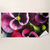 Hübscher Marondaek rote Stiefmütterchen Aquarellma Strandtuch (Vorderseite)