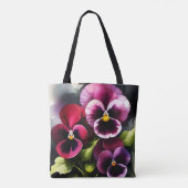 Hübscher Marondaek rote Stiefmütterchen Aquarellma Tasche (Rückseite)