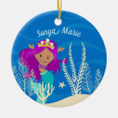 Hübscher Meerjungfrau Kinderstrand Keramik Ornament (Vorne)