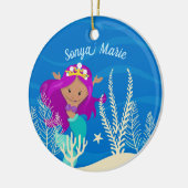 Hübscher Meerjungfrau Kinderstrand Keramik Ornament (Links)