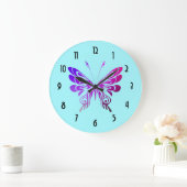 Hübscher, mehrfarbiger Schmetterling Große Wanduhr (Zuhause)