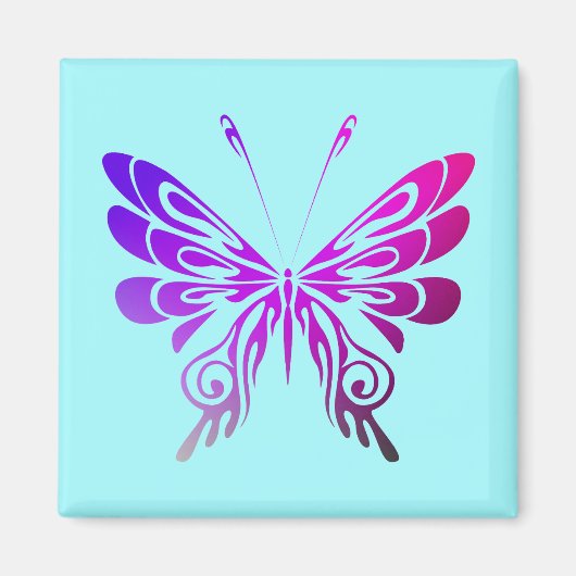 Hübscher, mehrfarbiger Schmetterling Magnet (Vorne)
