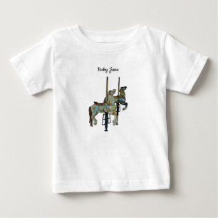 Hübscher Mergo Round Carousel Pferde Baby T - Shir T-shirt