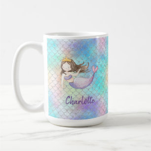 Hübscher Mermaid Name Pink Lila Blue Kaffeetasse
