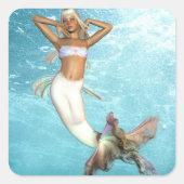 Hübscher Mermaid-Sticker Quadratischer Aufkleber (Vorderseite)