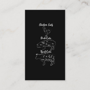 Hübscher Metzger Fleisch Hühnerfleisch Rindfleis Visitenkarte