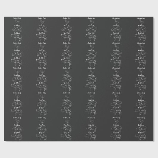 Hübscher Metzger Fleisch Hühnerfleisch Rindfleisch Geschenkpapier (Flach)