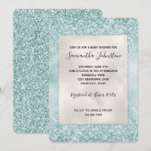 Hübscher Mint Glitzy Sparkle Glitzer   Einladung (Vorne/Hinten)