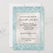 Hübscher Mint Glitzy Sparkle Glitzer   Einladung (Vorderseite)