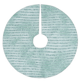 Hübscher Minze Glitzer Streifen Polyester Weihnachtsbaumdecke