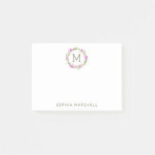 Hübscher Mit Monogramm Grünkranz Post-it Klebezettel