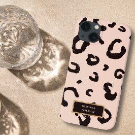Hübscher Modemantel mit rosa Leopard und Goldrahme Case-Mate iPhone Hülle