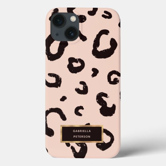 Hübscher Modemantel mit rosa Leopard und Goldrahme Case-Mate iPhone Hülle (Rückseite)