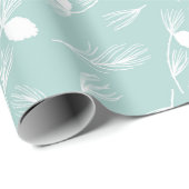 Hübscher, moderner Blaue und Weiße Pinienwald Geschenkpapier (Rolleneckpunkt)