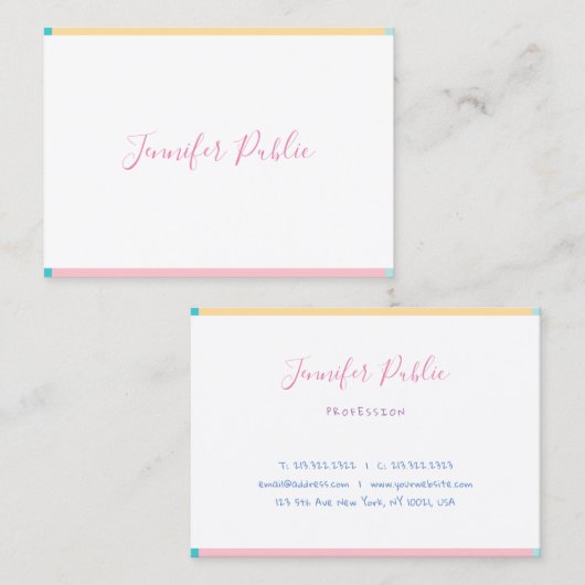 Hübscher, moderner Handyname Einfache Vorlage Visitenkarte (Vorne/Hinten)