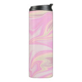 Hübscher, moderner und eleganter rosa Marmor Thermosbecher (Nach links gedreht)