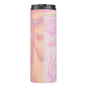 Hübscher, moderner und eleganter rosa Marmor Thermosbecher (Rückseite)