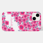 Hübscher Mohn-Rosa-Whitedamask Telefonkoffer Case-Mate iPhone Hülle (Rückseite (Horizontal))