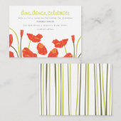 Hübscher Mohnblumen-Empfang u. informierende Karte (Vorne/Hinten)