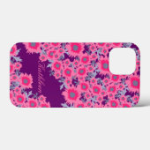 Hübscher Mohnrosa lila Damasname Case-Mate iPhone Hülle (Rückseite (Horizontal))