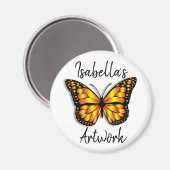 Hübscher Monarch Butterfly Personalisierter Name Magnet (Vorderseite/Rückseite)