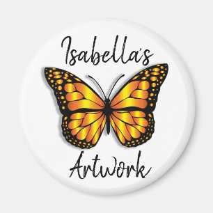 Hübscher Monarch Butterfly Personalisierter Name Magnet