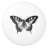 Hübscher Monarchen-Schmetterling in Schwarzweiß Keramikknauf (Vorderseite)