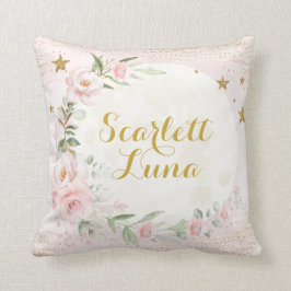 Hübscher Mond und Stars Rosa Rosa Rosa Rotes Kinde Kissen