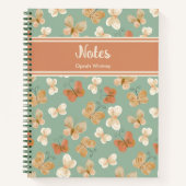 Hübscher Monogram Butterfly Personalisierter Name Notizblock (Vorderseite)