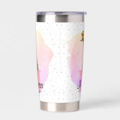 Hübscher Monogramm Aquarellname Giraffe Jungle Thermobecher (Links)