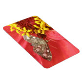 Hübscher Moth auf Red Blume Premium Magnet (Rechte Seite)