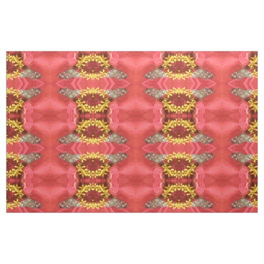 Hübscher Moth auf Roter Blume Gemustertes Tiergewe Stoff (Fat Quarter (45,7 x 55,9 cm))