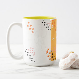 Hübscher Mug mit einer schönen Silhouette Cat! Zweifarbige Tasse
