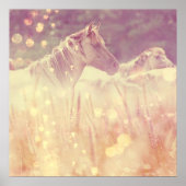 Hübscher Mustang Gold Glitzer Horse Poster (Vorne)