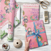 Hübscher Muttertag Blumenkids Wrapping Paper Geschenkpapier