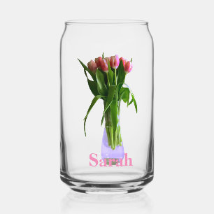 Hübscher Muttertag Rosa Tulips Fotografie+ Name Dosenglas