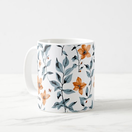 Hübscher Name der Blume Personalisiert Kaffeetasse (Vorderseite Links)