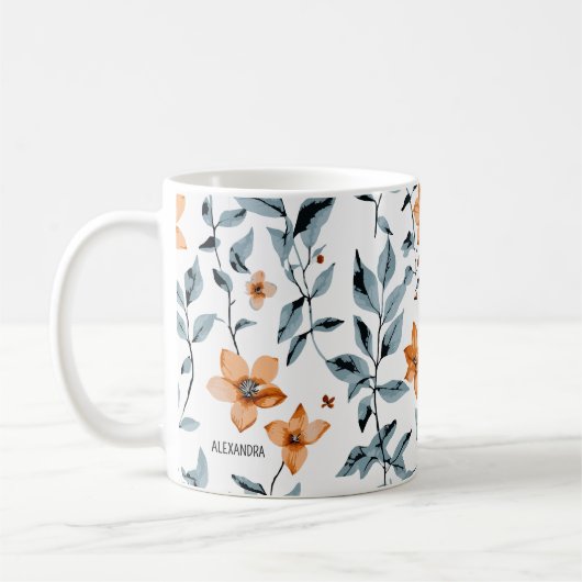 Hübscher Name der Blume Personalisiert Kaffeetasse (Links)