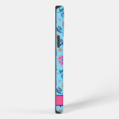Hübscher Name des Blauer Fun Floral Spring Musters iPhone Hülle (Rechte Seite)