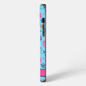 Hübscher Name des Blauer Fun Floral Spring Musters iPhone Hülle (Linke Seite)