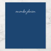 Hübscher Name des dunkelblauen Monogrammes Weinetikett (Einzelnes Label)