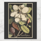 Hübscher Name des Magnolia-Blumenschrift Weinetikett (Einzelnes Label)