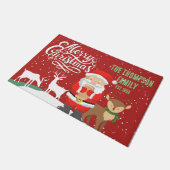 Hübscher Name des Weihnachtsmanns und Hirsche Fußmatte (Schrägansicht)