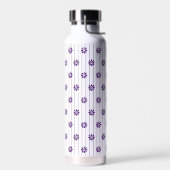 Hübscher Name Violettstreifen und violette Blumen Trinkflasche (Links)