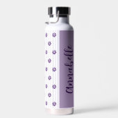 Hübscher Name Violettstreifen und violette Blumen Trinkflasche (Rechts)