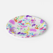 Hübscher Neon Paint Spritzer, Paintball, Pappteller (Schrägansicht)